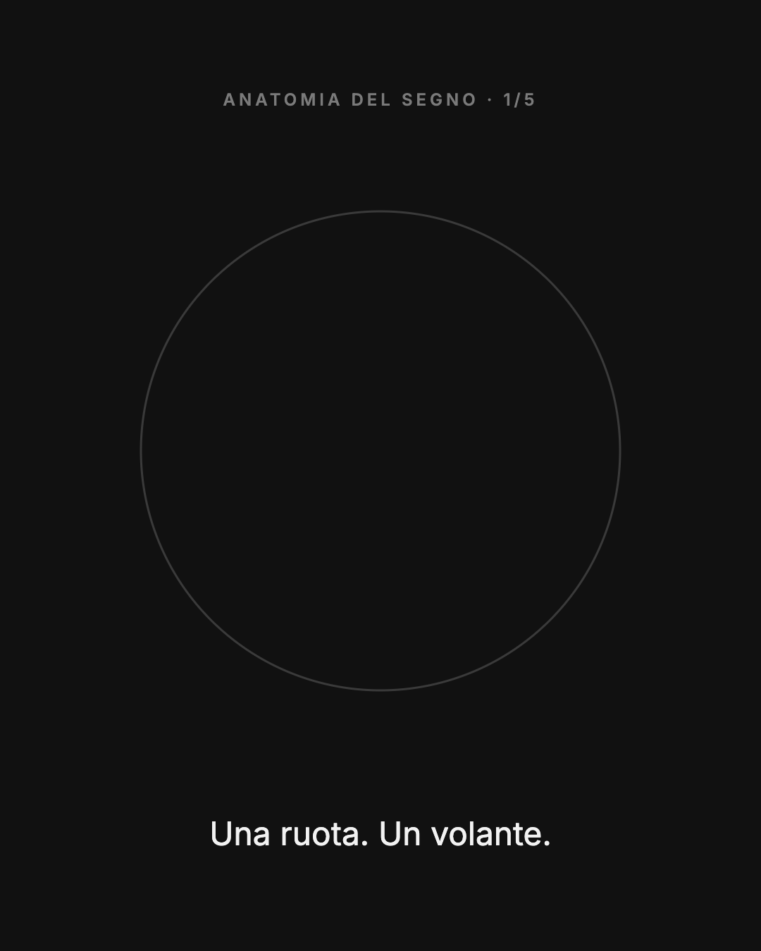 Anatomia del segno 1/5 - Una ruota, un volante