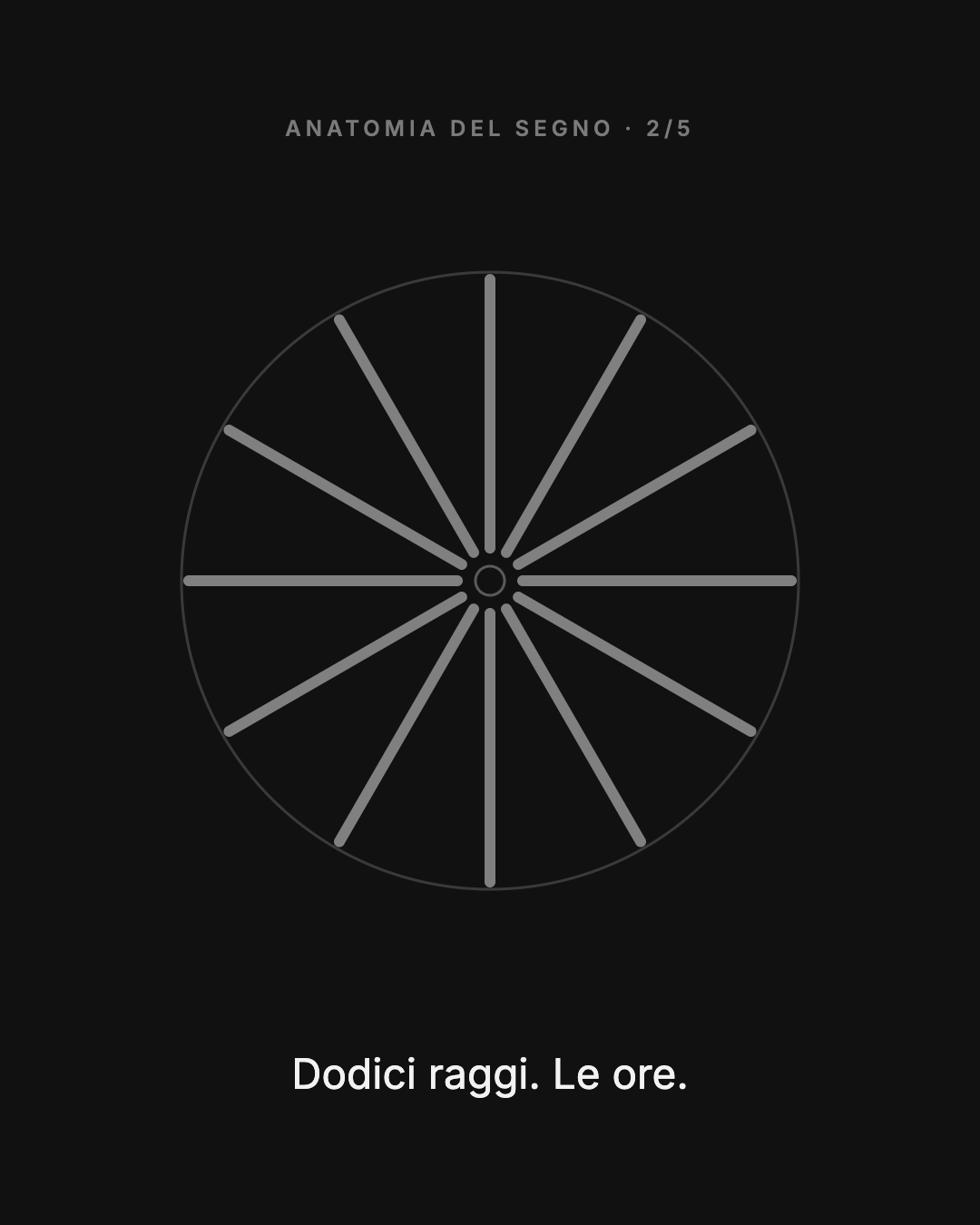 Anatomia del segno 2/5 - Dodici raggi, le ore