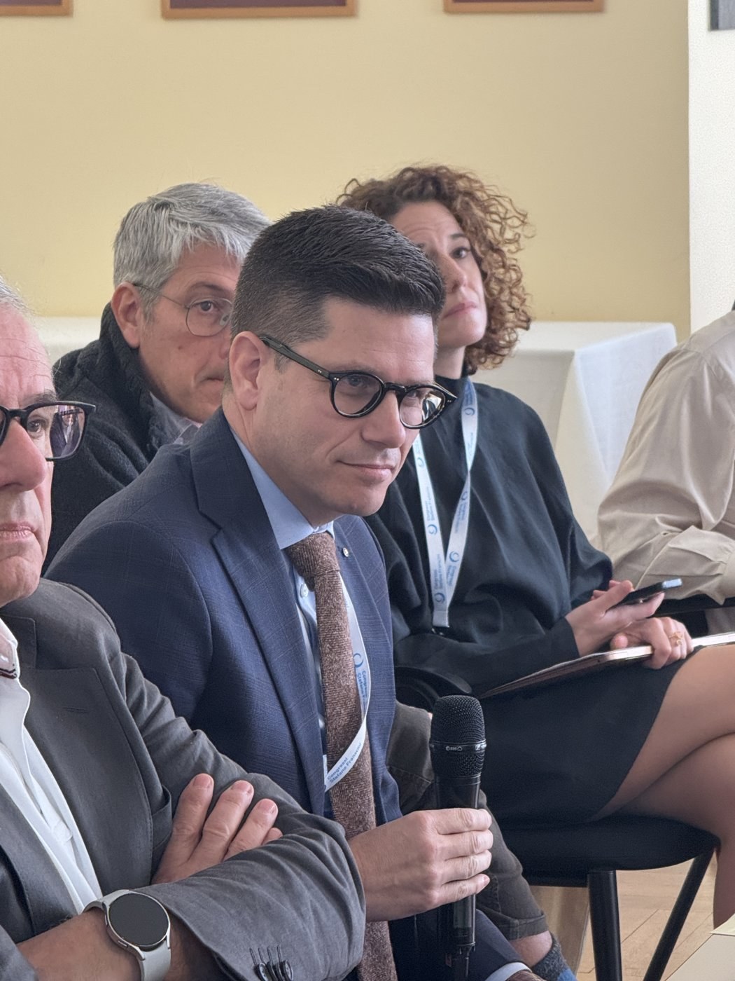 Simone Gianini speaking at the World Sleep Forum, Monte Verità, November 2025. Photo: Drive Awake.