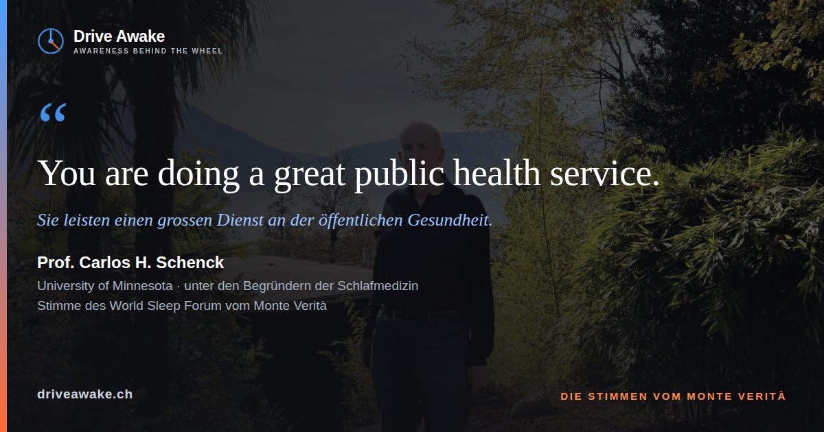 Carlos H. Schenck im Park von Monte Verità, mit seinem Satz: You are doing a great public health service.