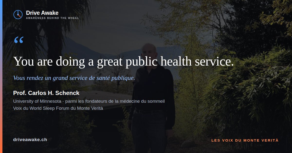 Carlos H. Schenck dans le parc du Monte Verità, avec sa phrase : You are doing a great public health service.